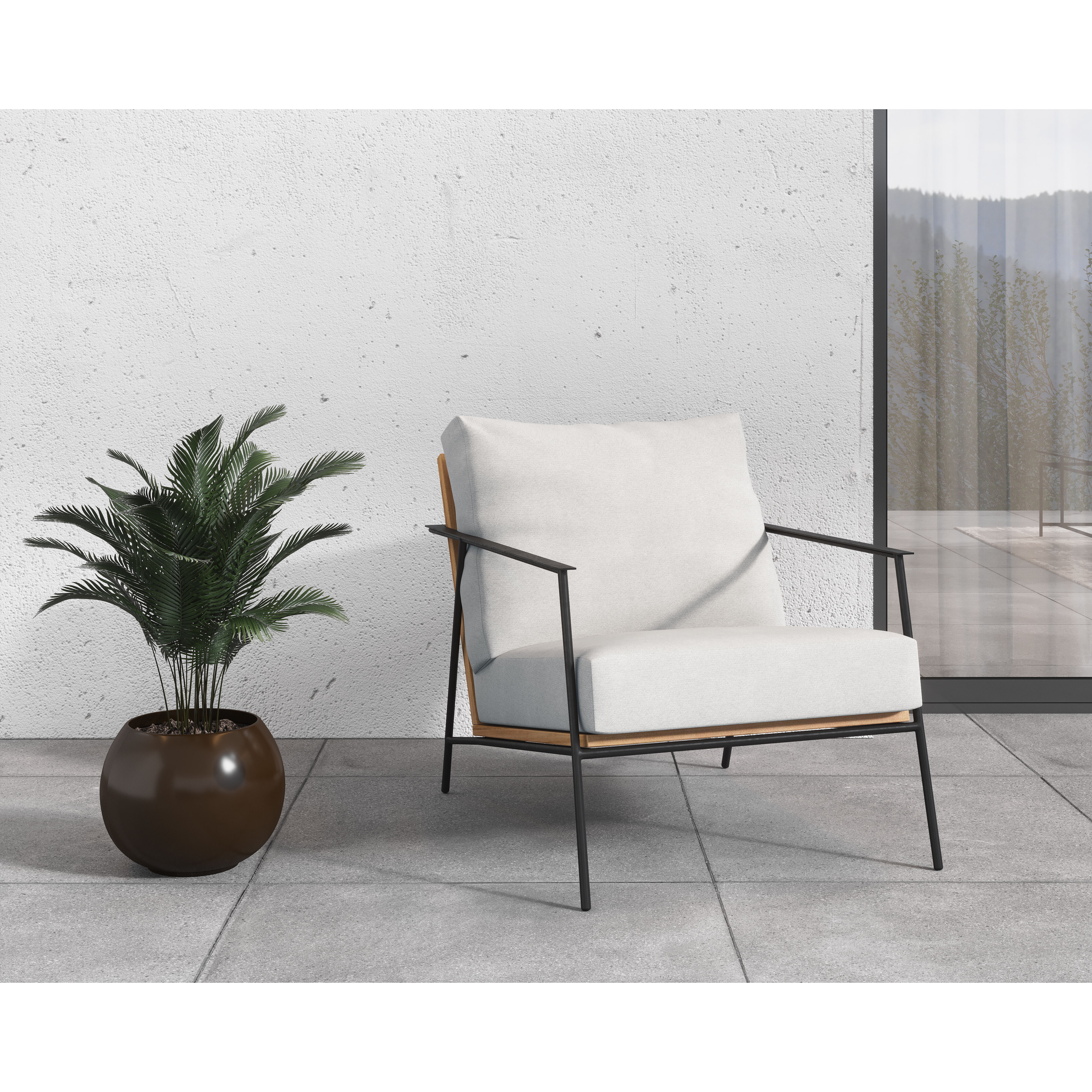 Milan Stinson White Outdoor Armchair